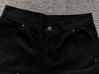 Blue & White Cross Patch Black Zipper Jeans™