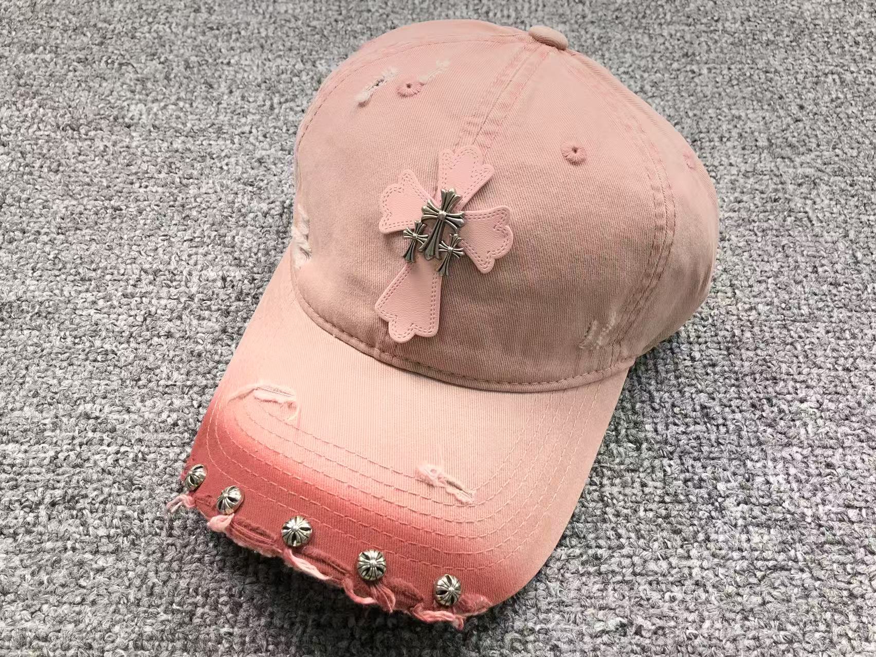 Triple Metallic & Leather Cross Torn Fabric Baseball Cap™