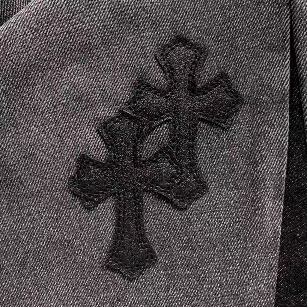 Black Cross Patch Two-Tone Grey Jeans™