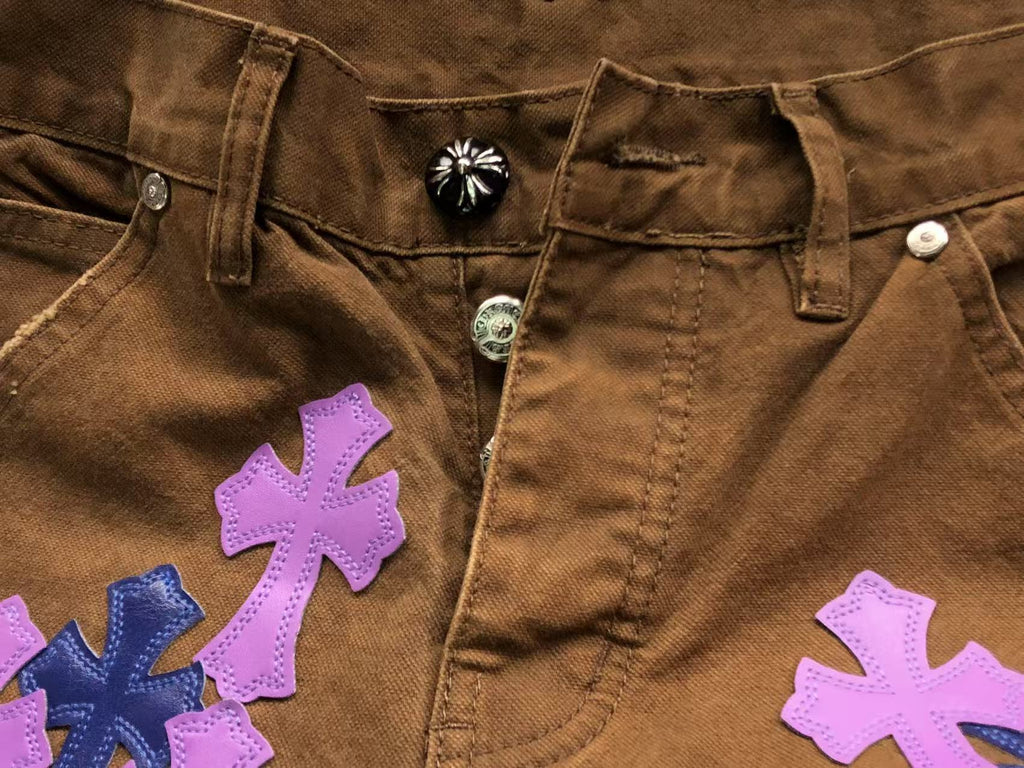 Blue & Pink Cross Patch Brown Carpenter Pants™