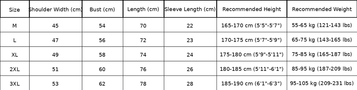 Size chart