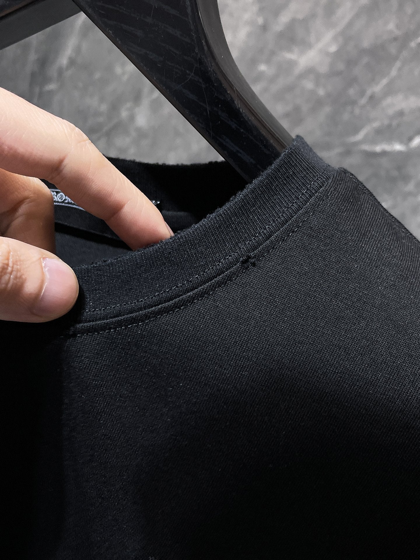 Black Embroidered Horseshoe Cross T-Shirt™