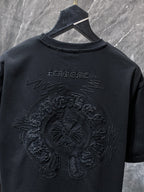 Black Embroidered Horseshoe Cross T-Shirt™