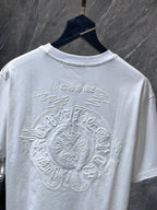 White Embroidered Horseshoe Cross T-Shirt™