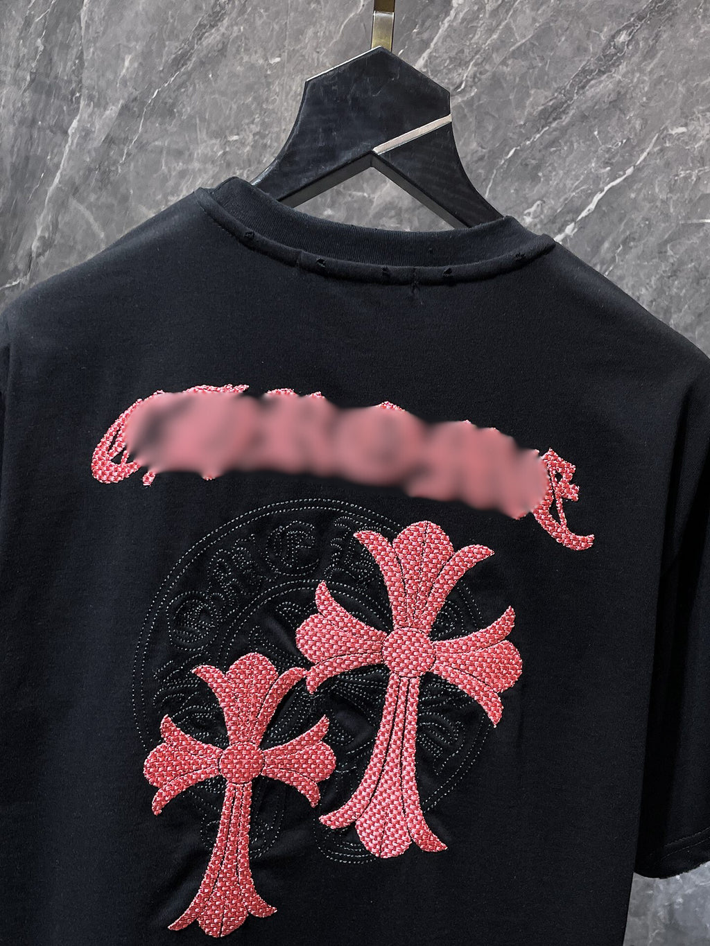 Pink Double Cross Logo Black T-Shirt™