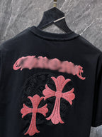 Pink Double Cross Logo Black T-Shirt™