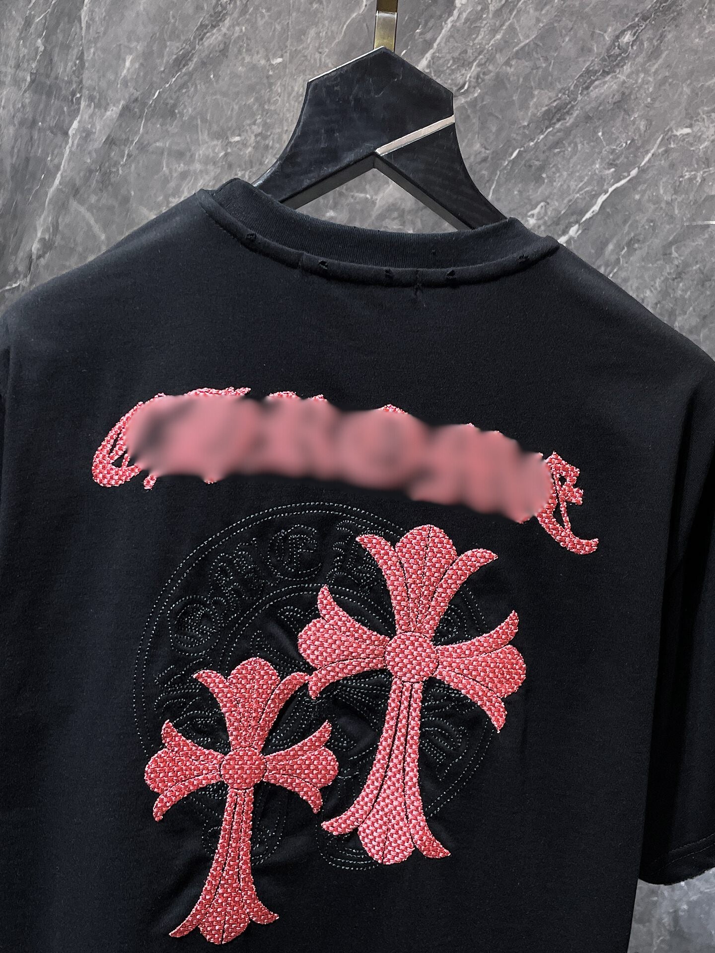 Pink Double Cross Logo Black T-Shirt™