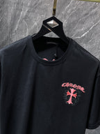 Pink Double Cross Logo Black T-Shirt™