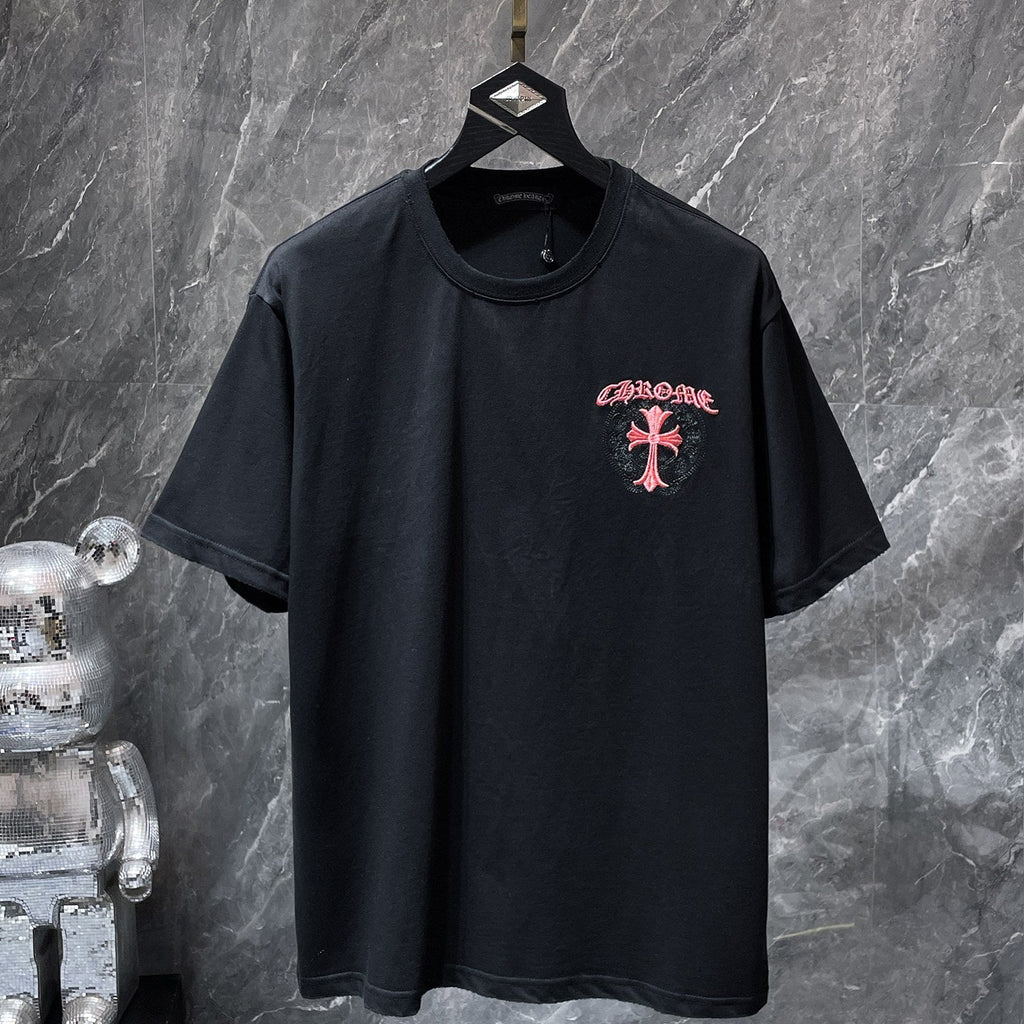 Pink Double Cross Logo Black T-Shirt™