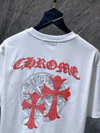 Pink Double Cross Logo White T-Shirt™