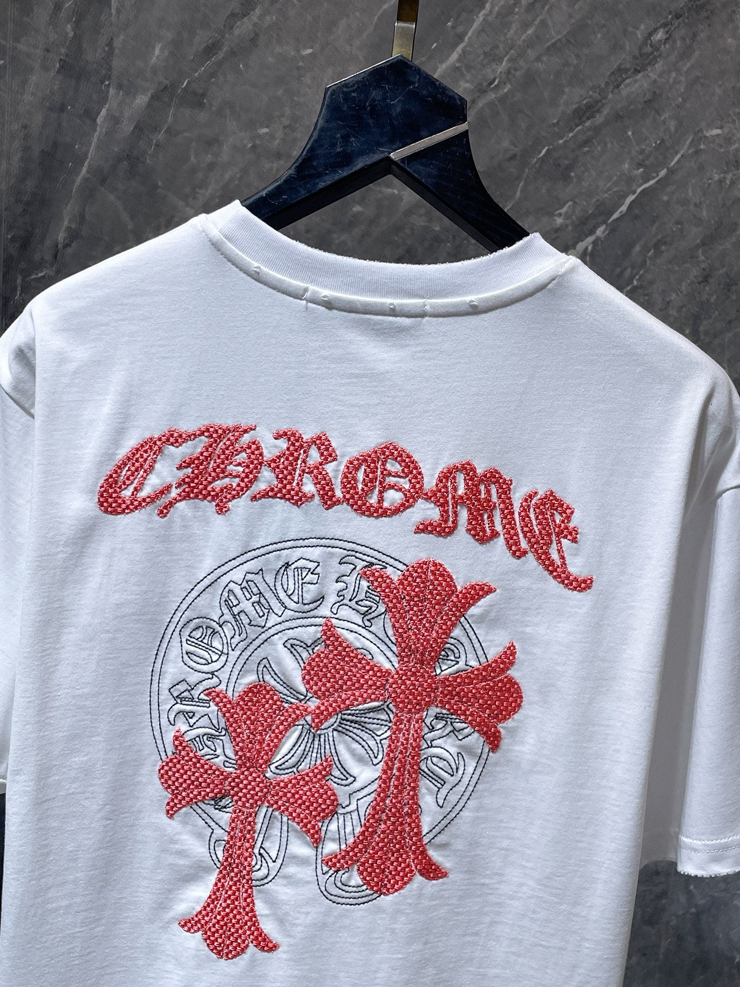 Pink Double Cross Logo White T-Shirt™