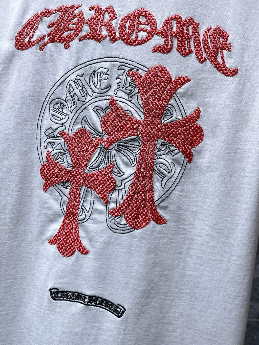 Pink Double Cross Logo White T-Shirt™