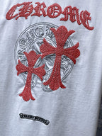 Pink Double Cross Logo White T-Shirt™