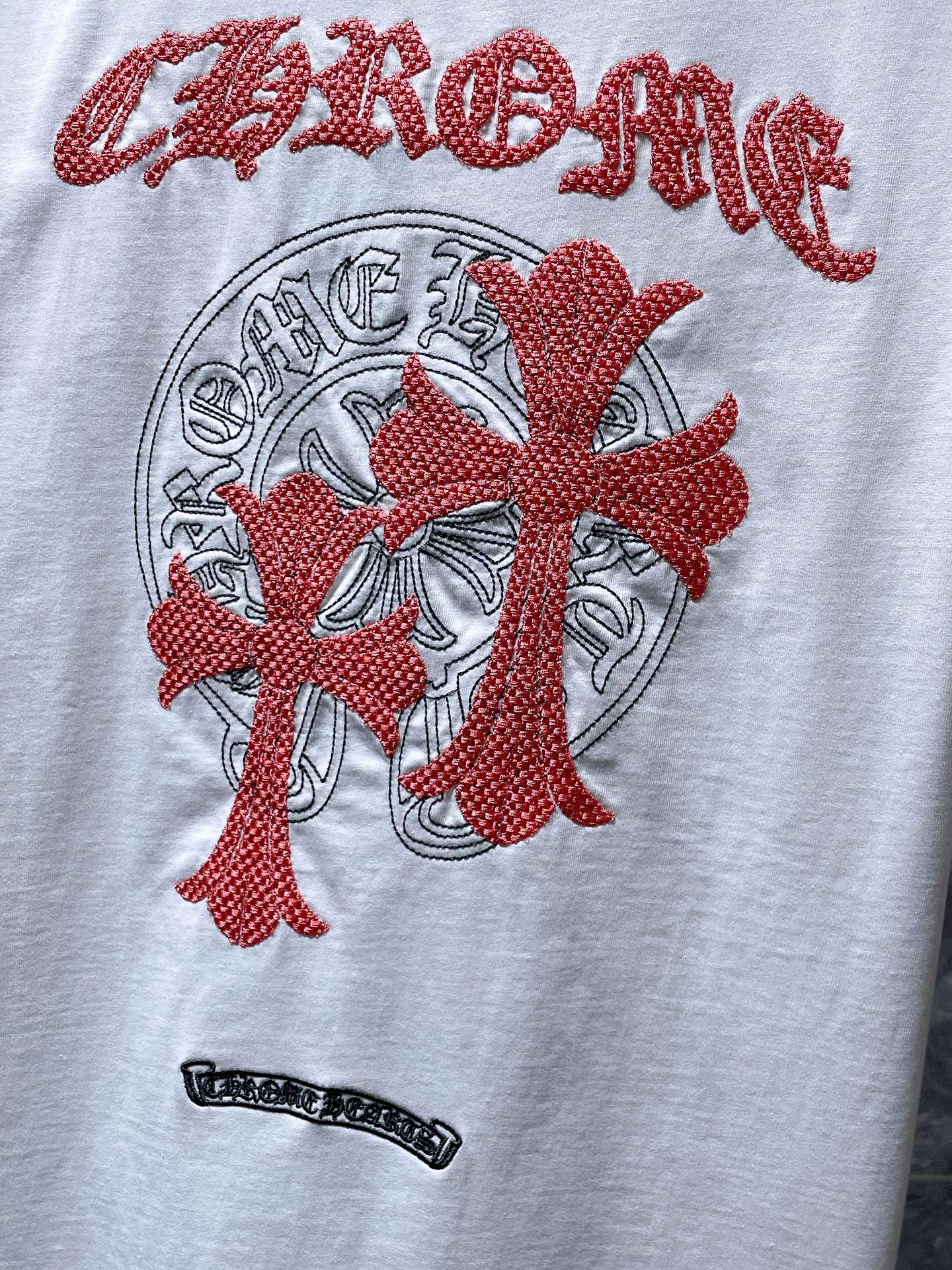 Pink Double Cross Logo White T-Shirt™