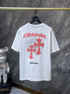 Pink Double Cross Logo White T-Shirt™
