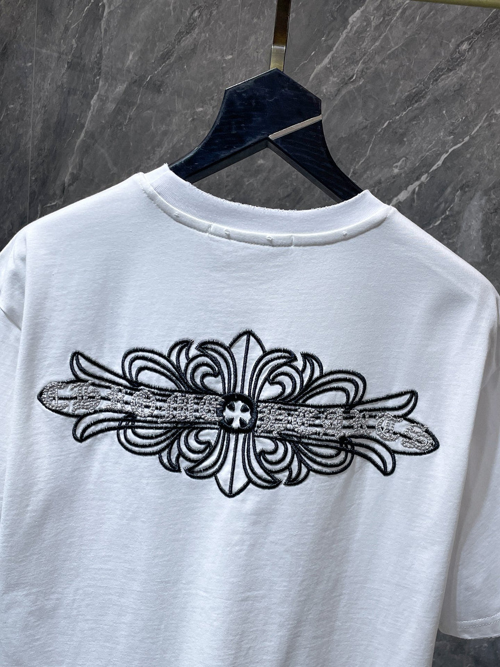 Fleur Cross Graphic White T-Shirt™
