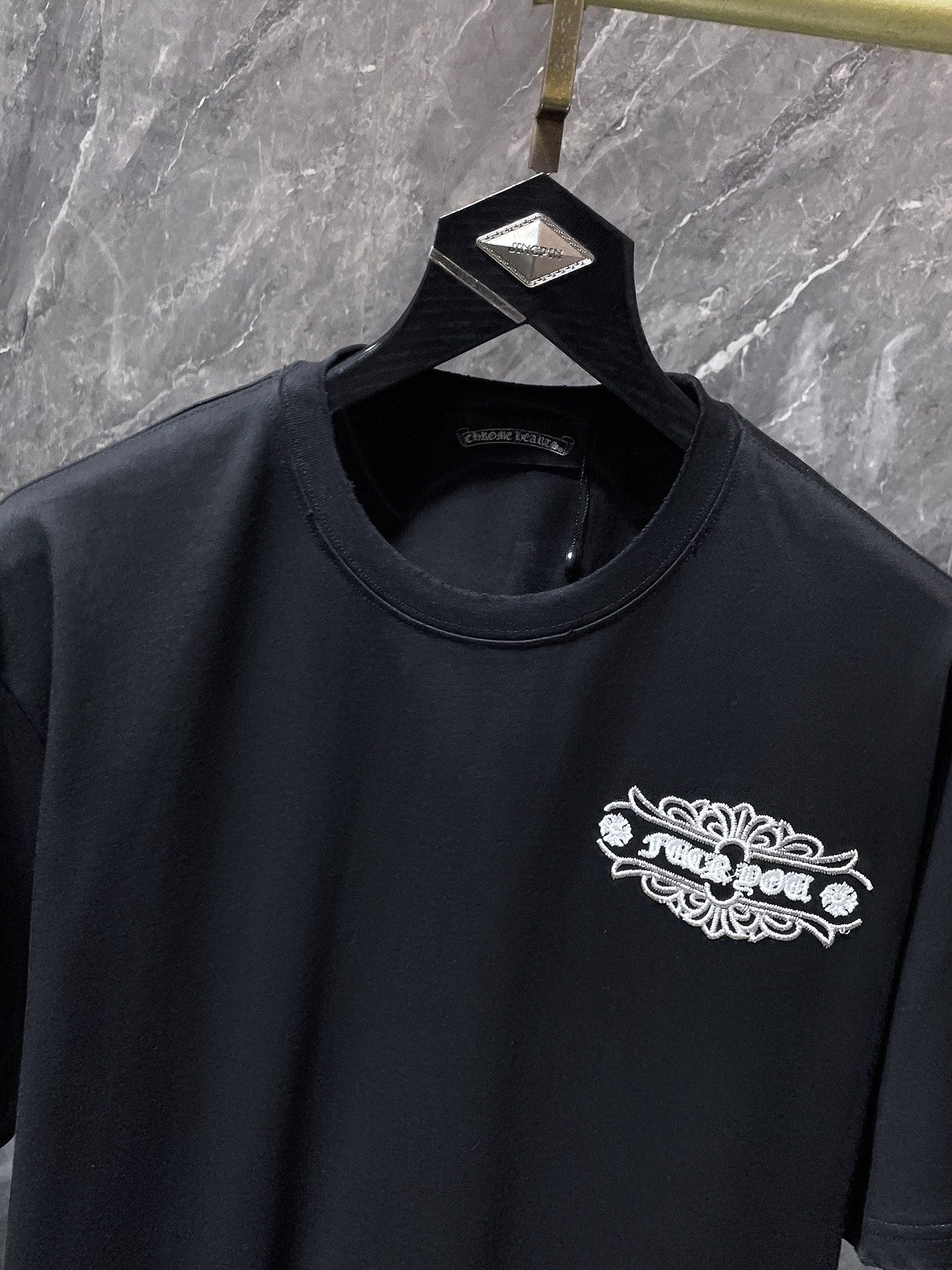 Fleur Cross Graphic Black T-Shirt™