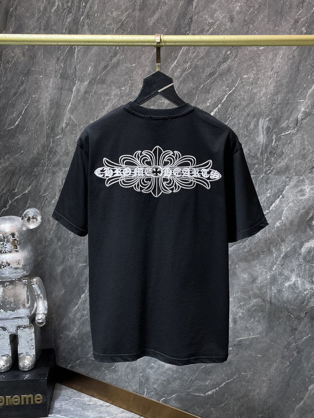 Fleur Cross Graphic Black T-Shirt™