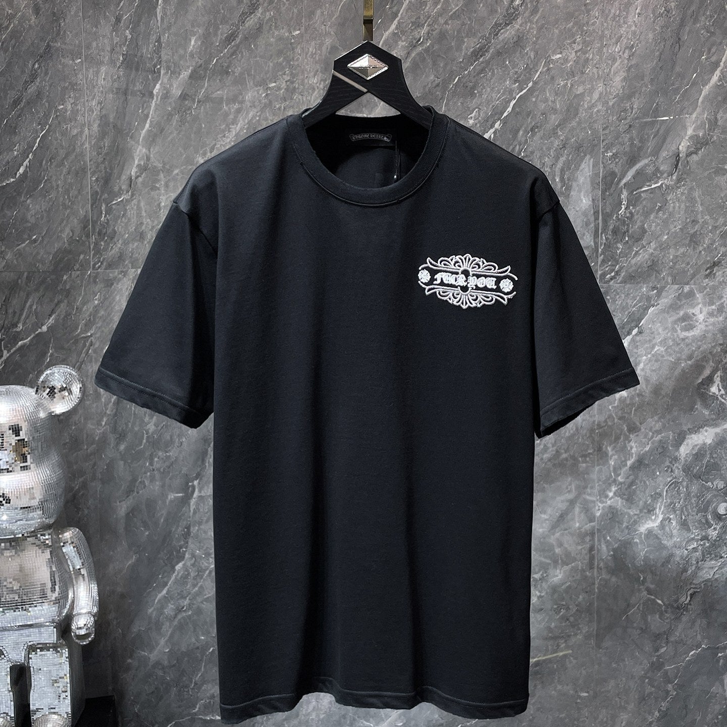 Fleur Cross Graphic Black T-Shirt™
