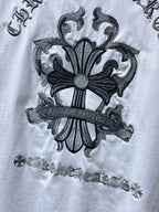 Embroidered Cross Crest White T-Shirt™