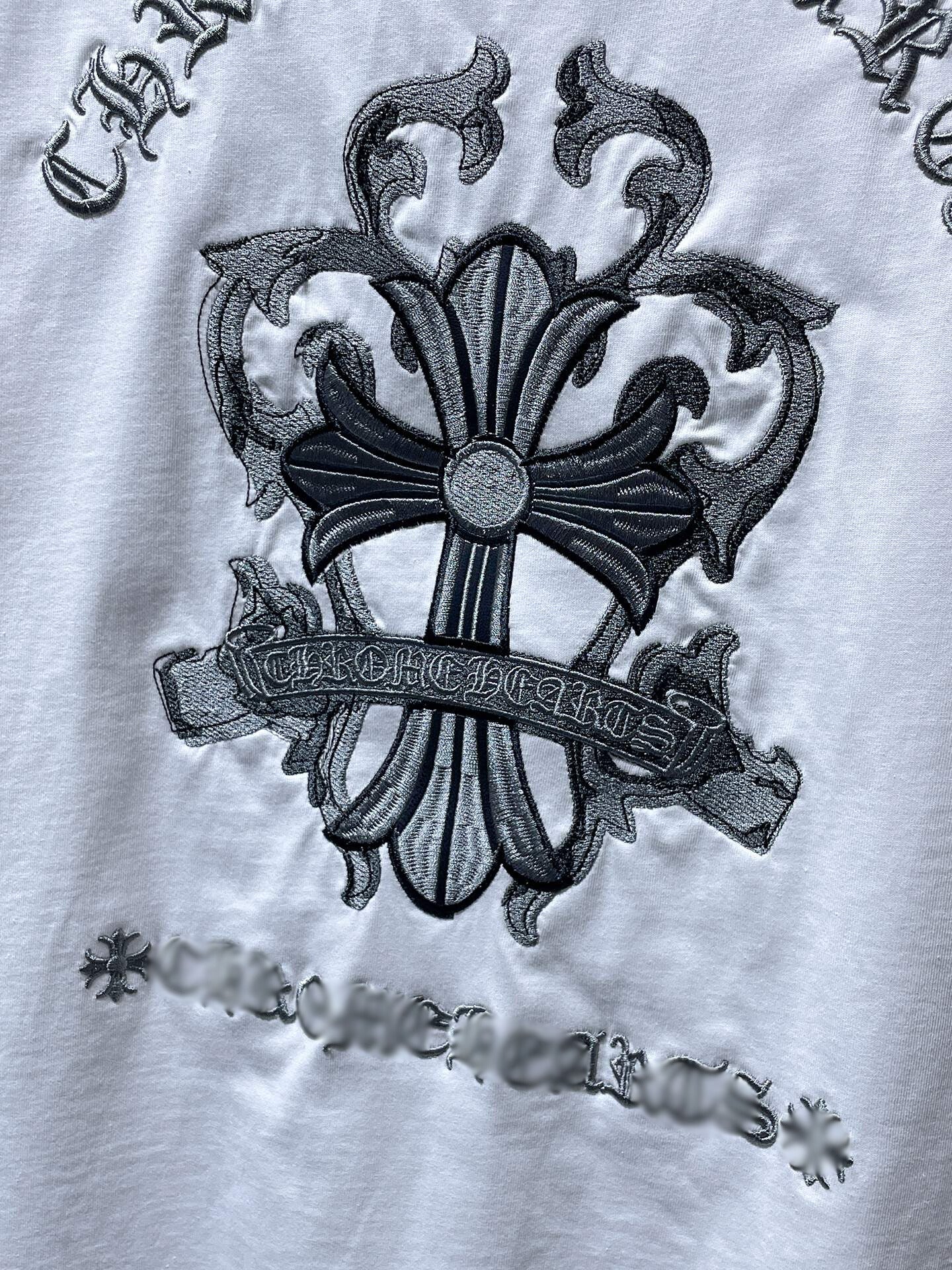 Embroidered Cross Crest White T-Shirt™