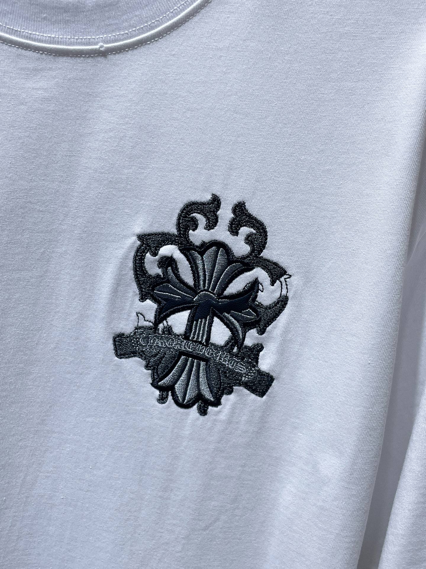 Embroidered Cross Crest White T-Shirt™