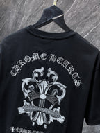 Embroidered Cross Crest Black T-Shirt™