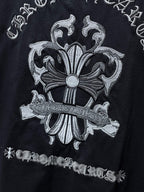Embroidered Cross Crest Black T-Shirt™