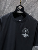 Embroidered Cross Crest Black T-Shirt™