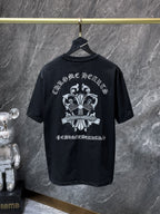 Embroidered Cross Crest Black T-Shirt™