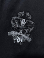 Embroidered Cross Crest Black T-Shirt™