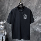 Embroidered Cross Crest Black T-Shirt™