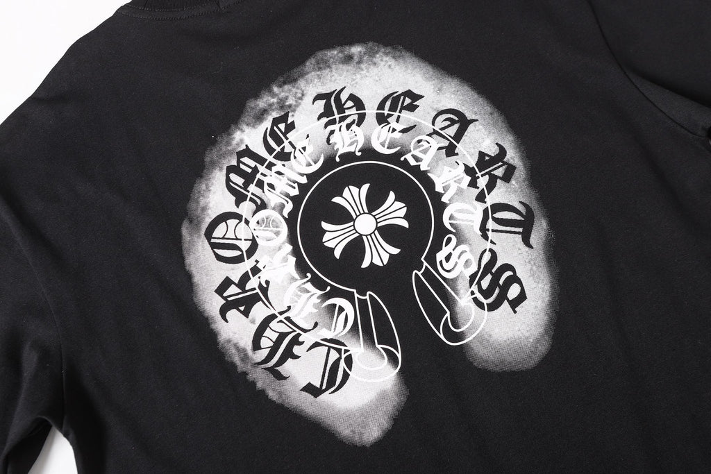 Faded Horseshoe Logo Black T-Shirt™