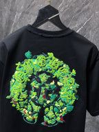 Embroidered Floral Horseshoe Black T-Shirt™