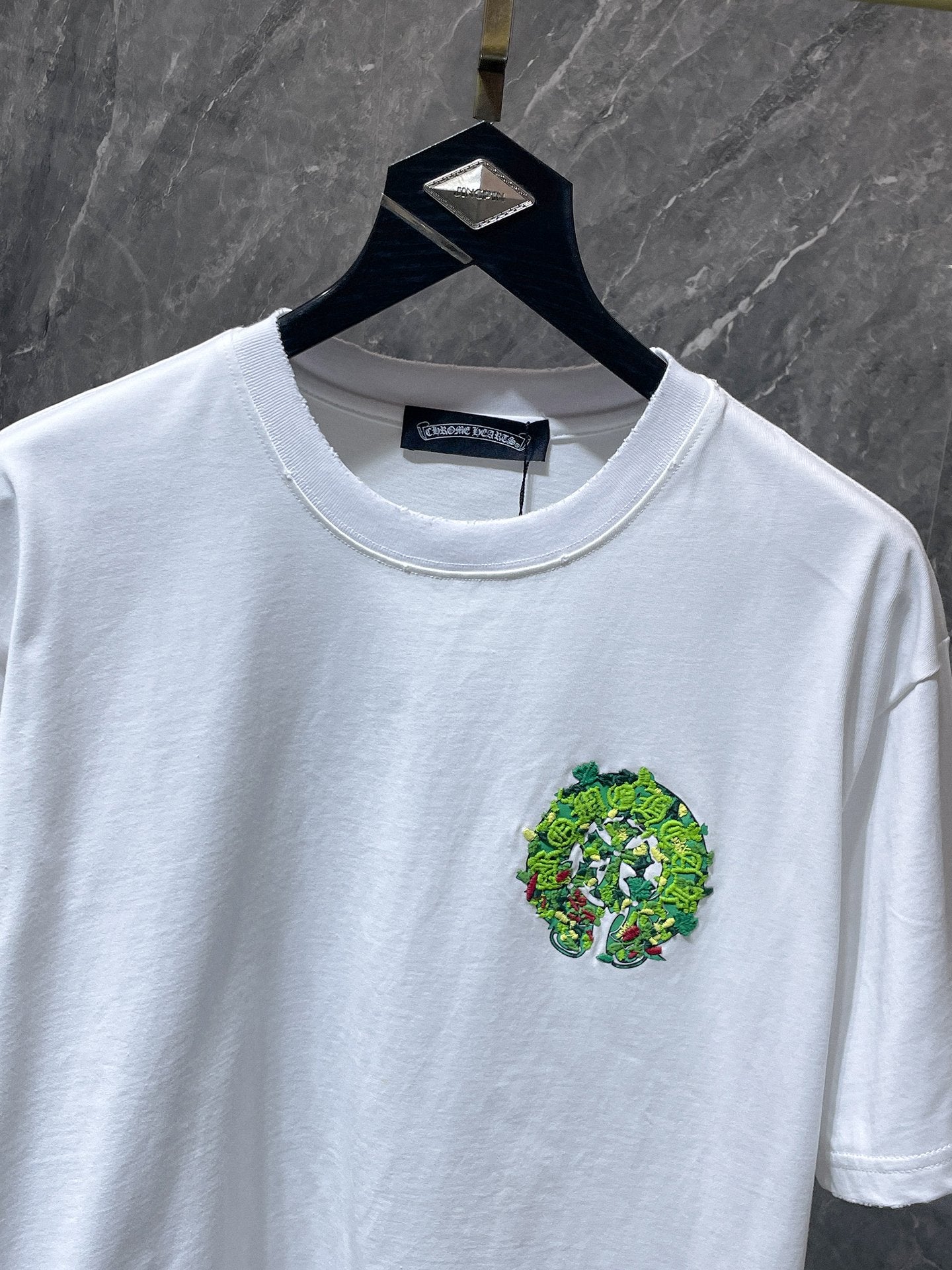 Embroidered Floral Horseshoe White T-Shirt™