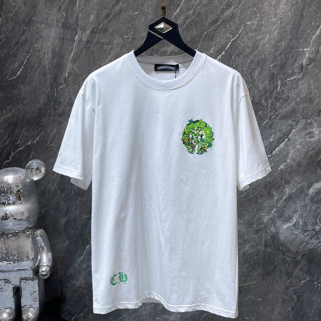 Embroidered Floral Horseshoe White T-Shirt™
