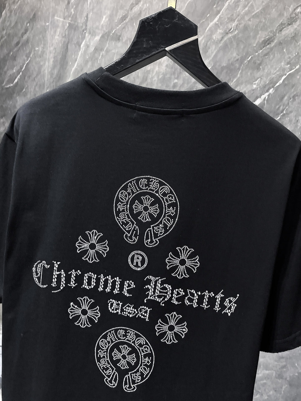 Crystal Cross Logo Black T-Shirt™