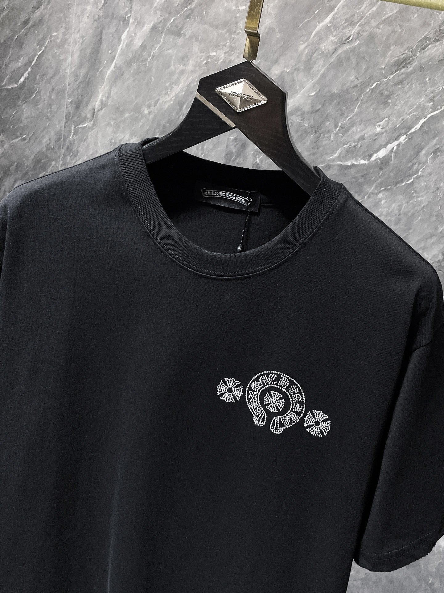 Crystal Cross Logo Black T-Shirt™
