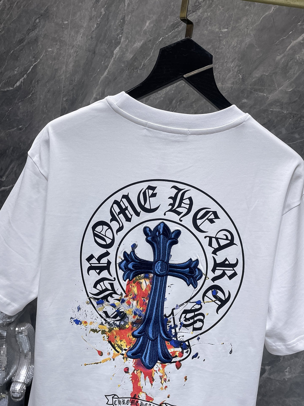 Color Splash Blue Cross White T-Shirt™