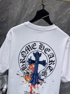 Color Splash Blue Cross White T-Shirt™