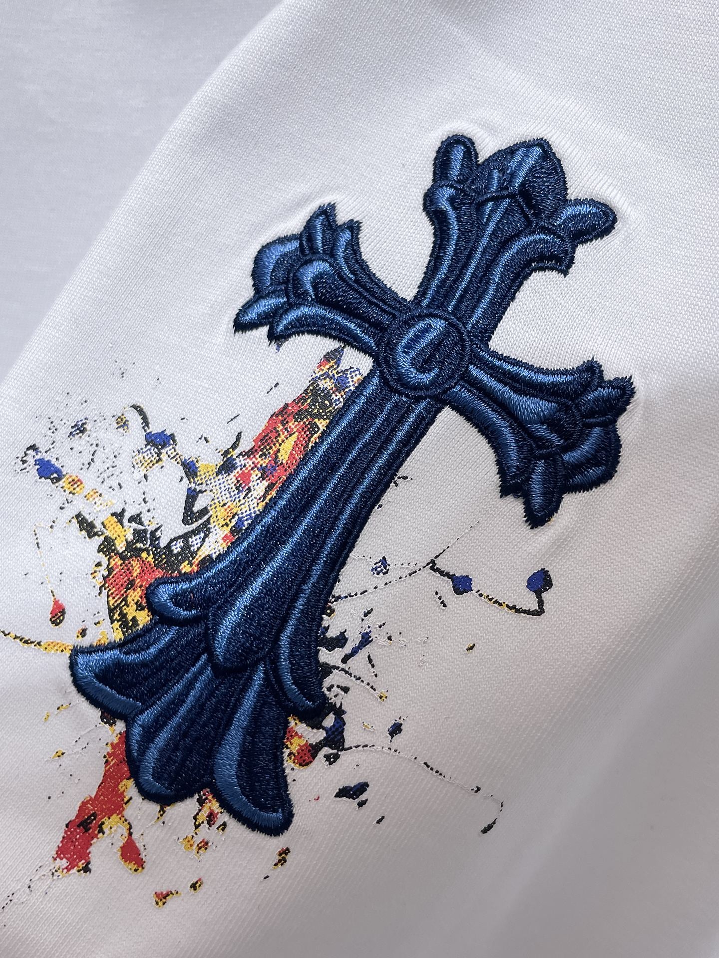Color Splash Blue Cross White T-Shirt™