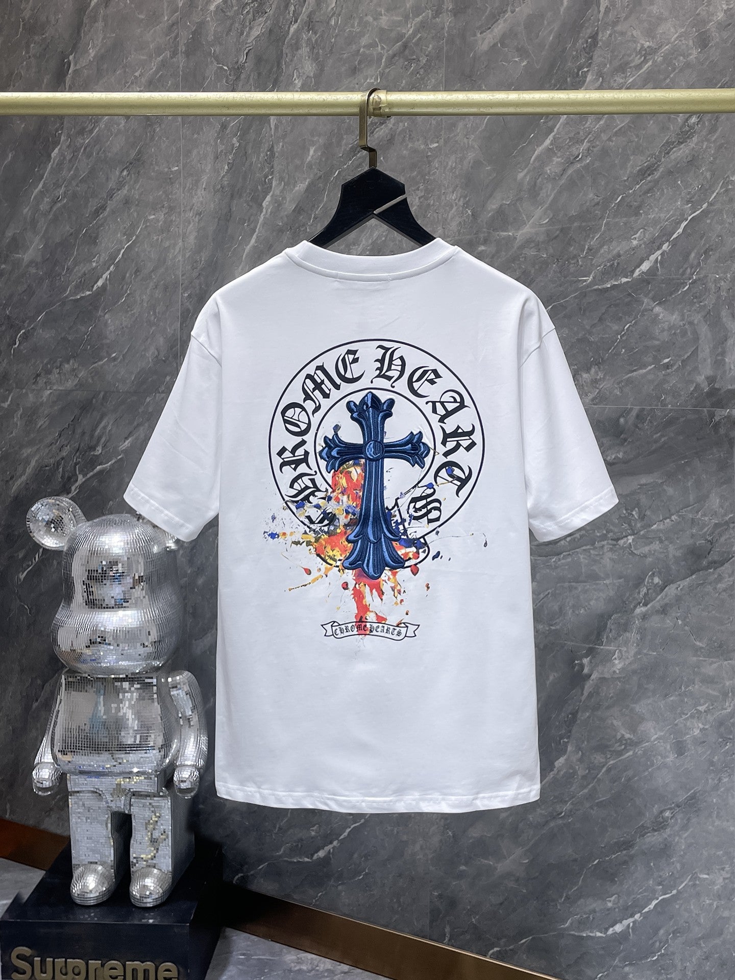 Color Splash Blue Cross White T-Shirt™