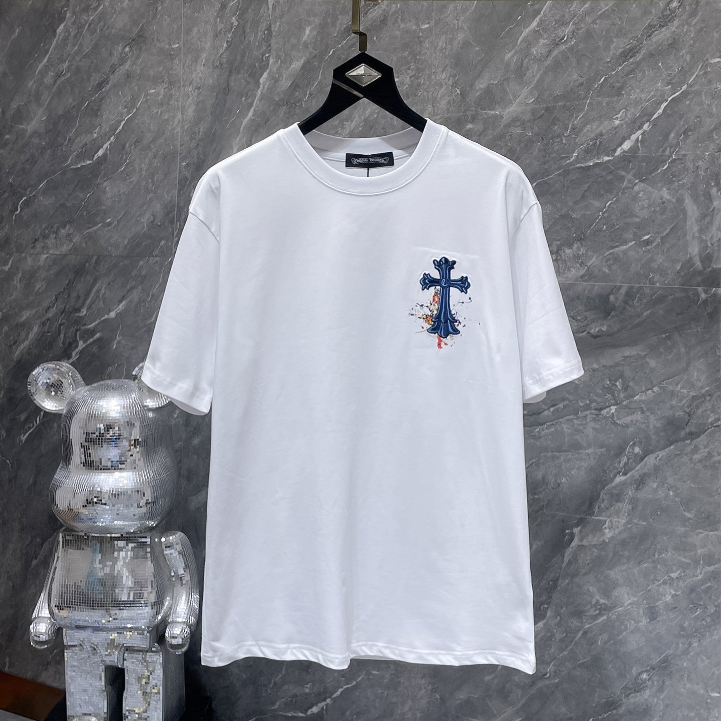 Color Splash Blue Cross White T-Shirt™