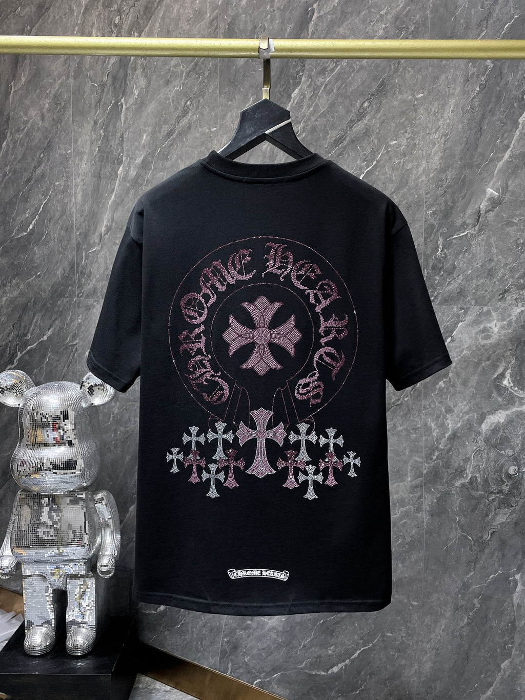 Rhinestone Cross Graphic Black T-Shirt™