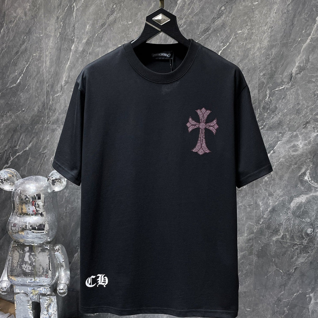 Rhinestone Cross Graphic Black T-Shirt™