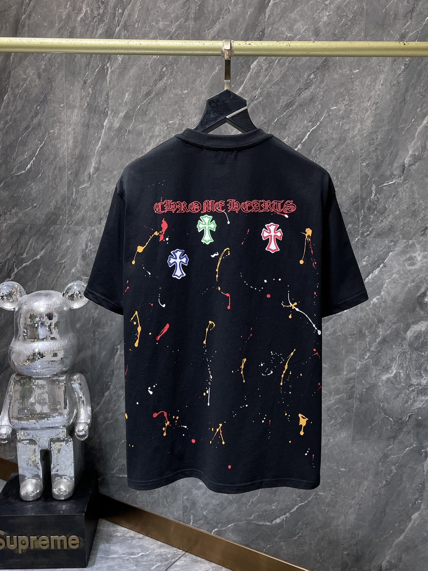 Paint Splatter Cross Black T-Shirt™