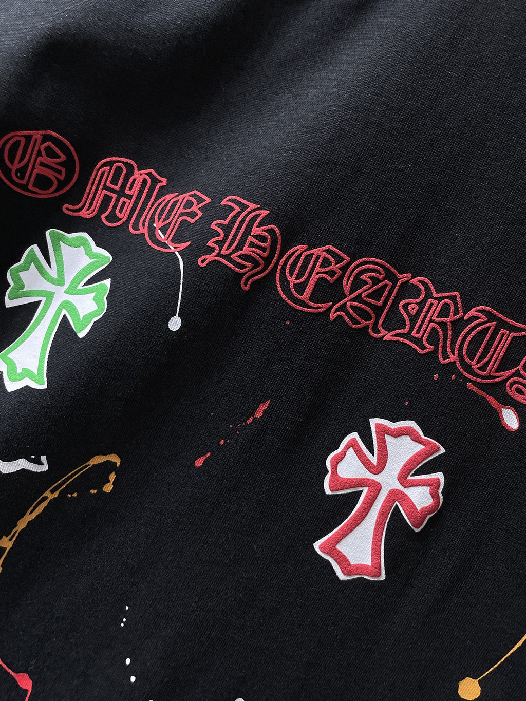 Paint Splatter Cross Black T-Shirt™