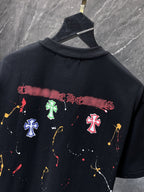 Paint Splatter Cross Black T-Shirt™