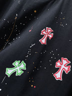 Paint Splatter Cross Black T-Shirt™