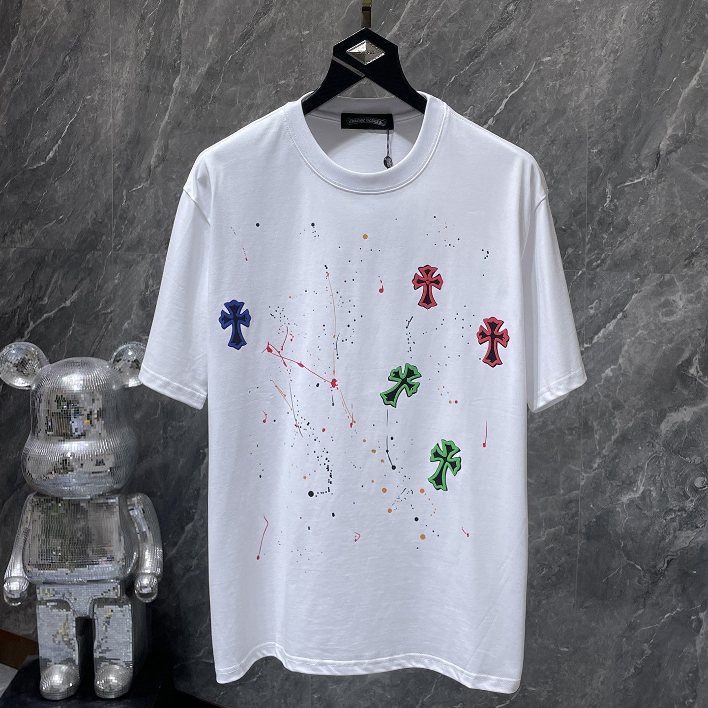 Paint Splatter Cross White T-Shirt™